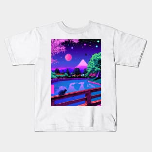 Vaporwave T-Shirt - Aesthetic 80s Pixel Art Japan Design Kawaii Cat Kids T-Shirt